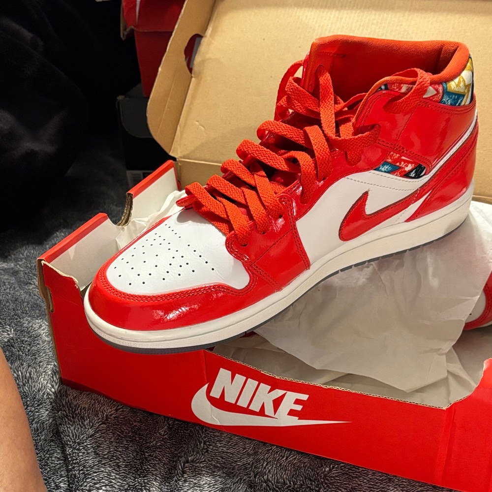 Nike Red and White Athletic Shoes